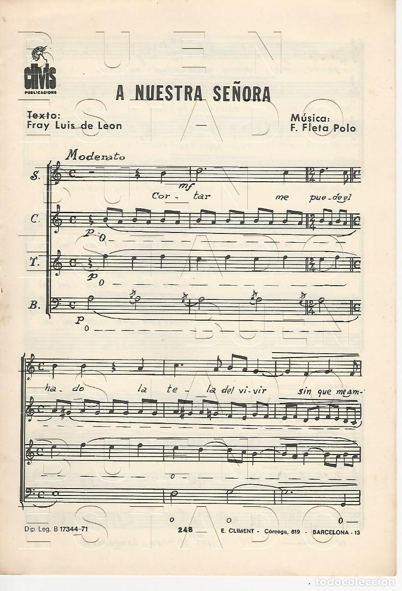 Partiture musicali: F FLETA POLO A NUESTRA SE&Ntilde;ORA 8 PGS PARTITURA ANTIGUA U28