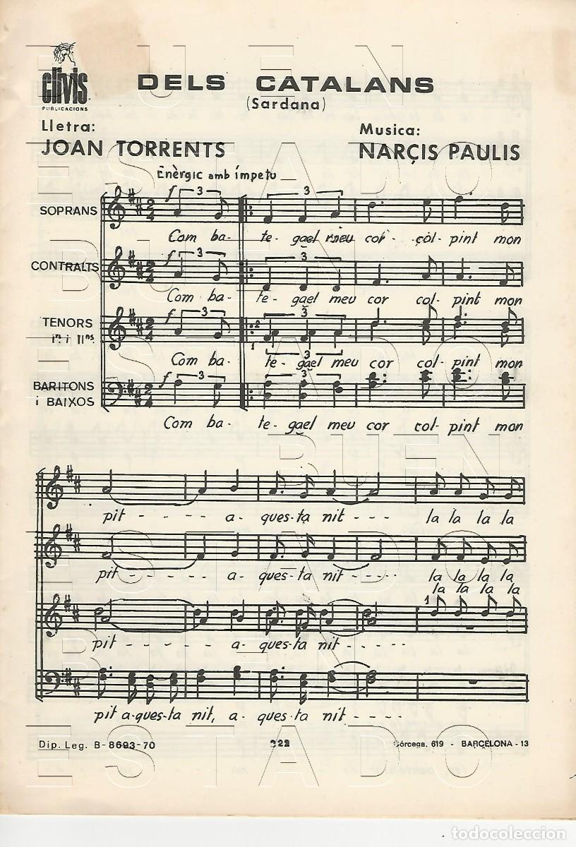 Partiture musicali: JOAN TORRENT NARCIS PAULIS DELS CATALANS 12 PGS PARTITURA ANTIGUA U28