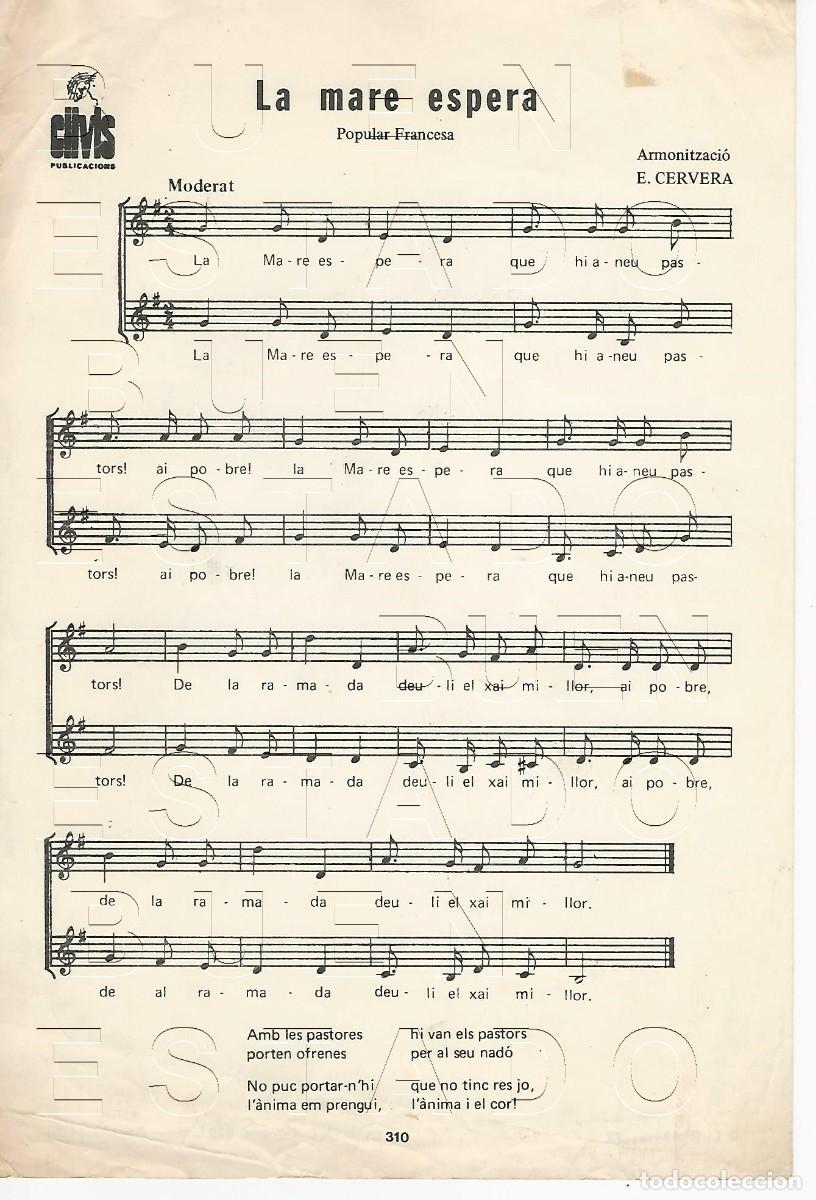 Partituras musicales: ERNEST CERVERA LA MARE ESPERA 1 HOJA PARTITURA ANTIGUA FAM4