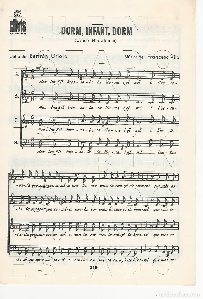 Partituras musicales: BERTRAN ORIOLA FRANCESC VILA DORM INFANT DORM 4 PGS PARTITURA ANTIGUA FAM4