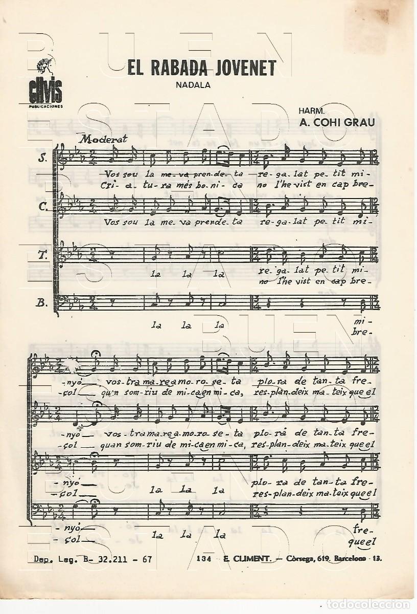 Partituras musicales: A COHI GRAU EL RABADA JOVENET 1 HOJA PARTITURA ANTIGUA U72