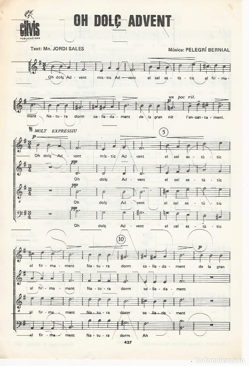 Partituras musicales: JORDI SALES PELEGRI BERNAL EL DOL&Ccedil; ADVENT 1 HOJA PARTITURA ANTIGUA U77