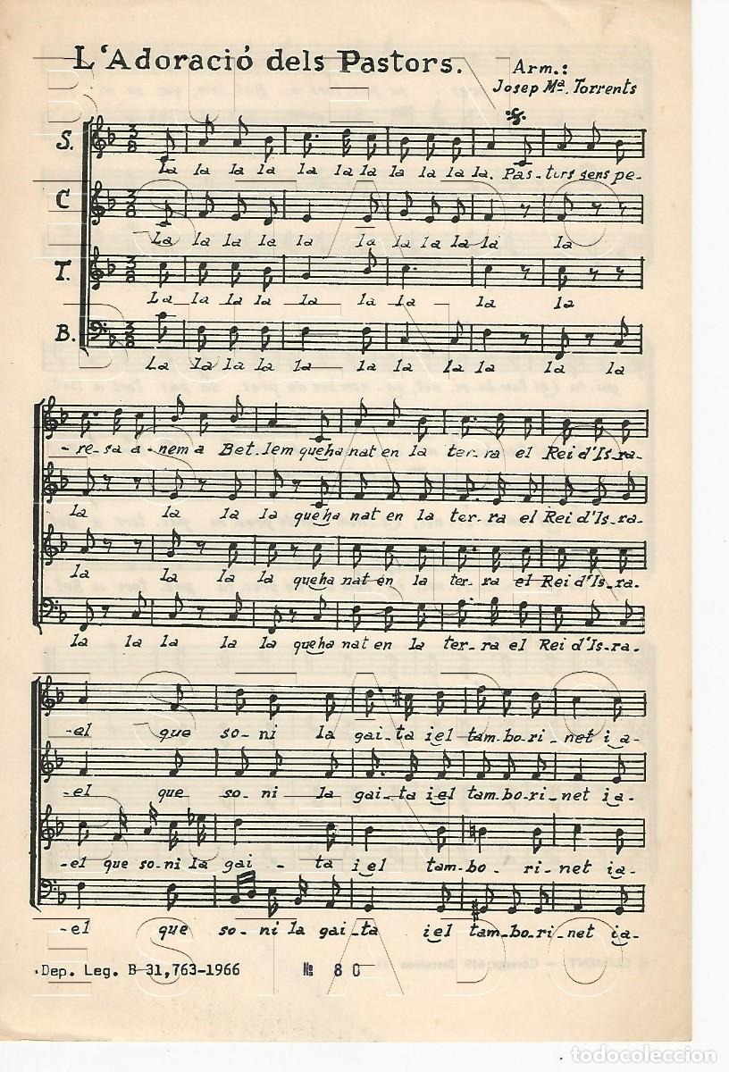 Partituras musicales: JOSEP M&ordf; TORRENTS L'ADORACIO DELS PASTORS 1 HOJA PARTITURA ANTIGUA U77
