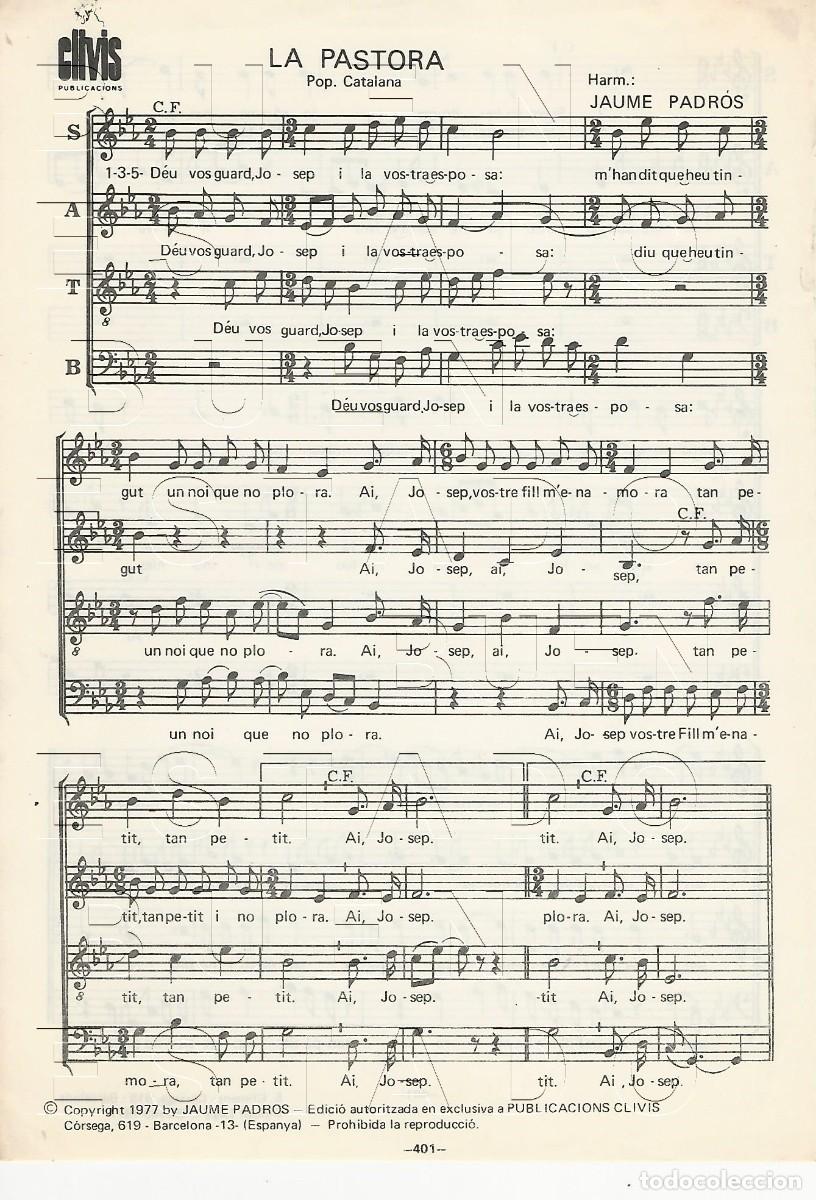 Partituras musicales: JAUME PADROS LA PASTORA 1 HOJA PARTITURA ANTIGUA U77