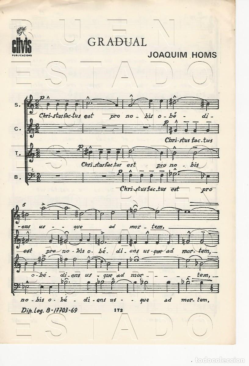 Partituras musicales: JOAQUIM HOMS GRADUAL 4 PGS PARTITURA ANTIGUA U77