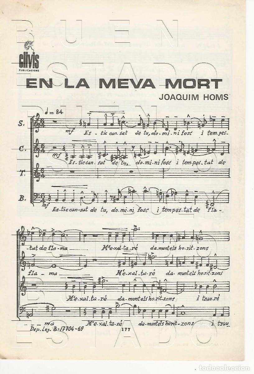 Partituras musicales: JOAQUIM HOMS EN LA MEVA MORT 4 PGS PARTITURA ANTIGUA U77