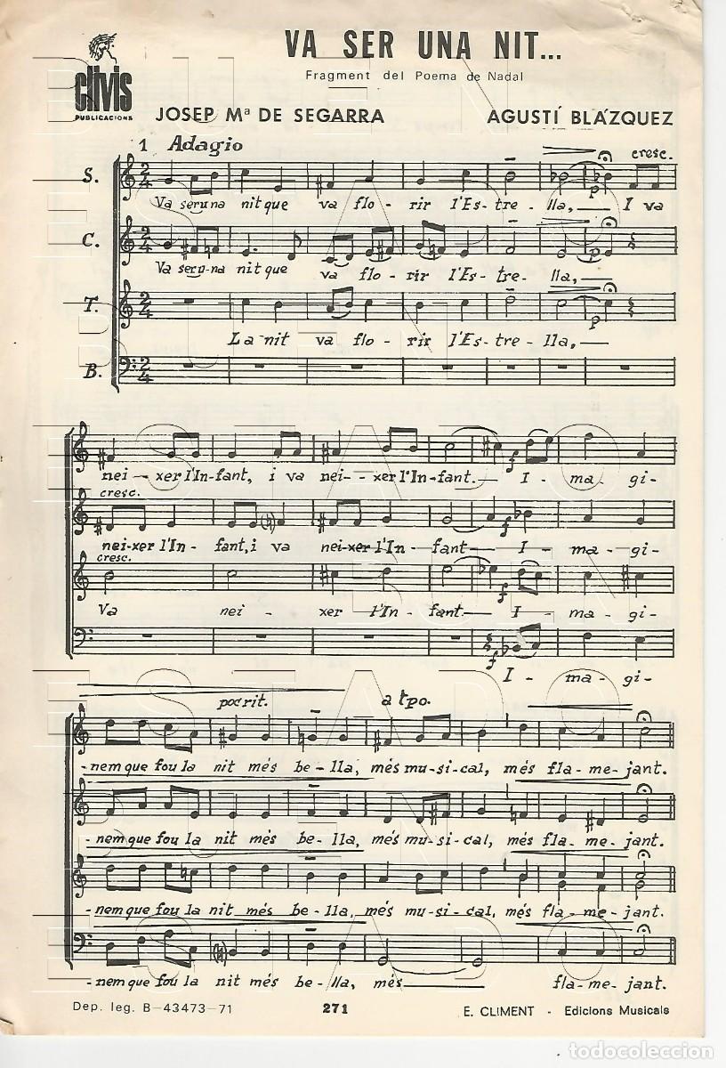 Partituras musicales: AGUSTI BLAZQUEZ JOSEP M&ordf; DE SEGARRA 8 PGS PARTITURA ANTIGUA U77