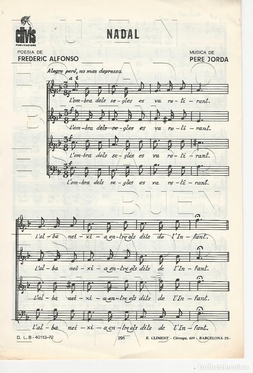 Partituras musicales: PERE JORDA FREDERIC ALFONSO NADAL 8 PGS PARTITURA ANTIGUA U77