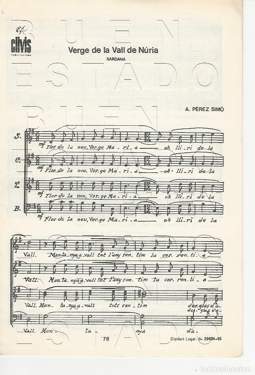 Partituras musicales: VERGE DE LA VALL DE NURIA ANTONI PEREZ SIMO 8 PGS PARTITURA ANTIGUA U77