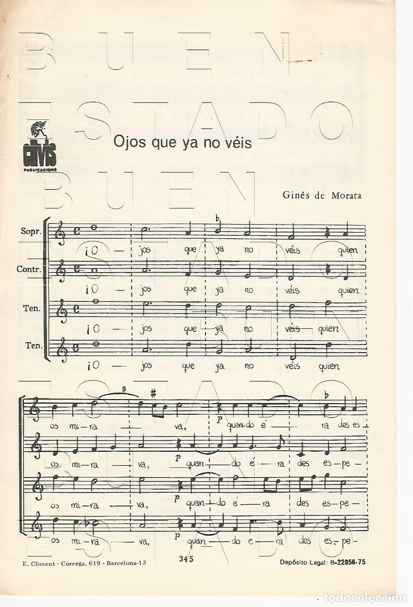 Partituras musicales: GINES DE MORATA OJOS QUE YA NO VEIS 4 PGS PARTITURA ANTIGUA U33