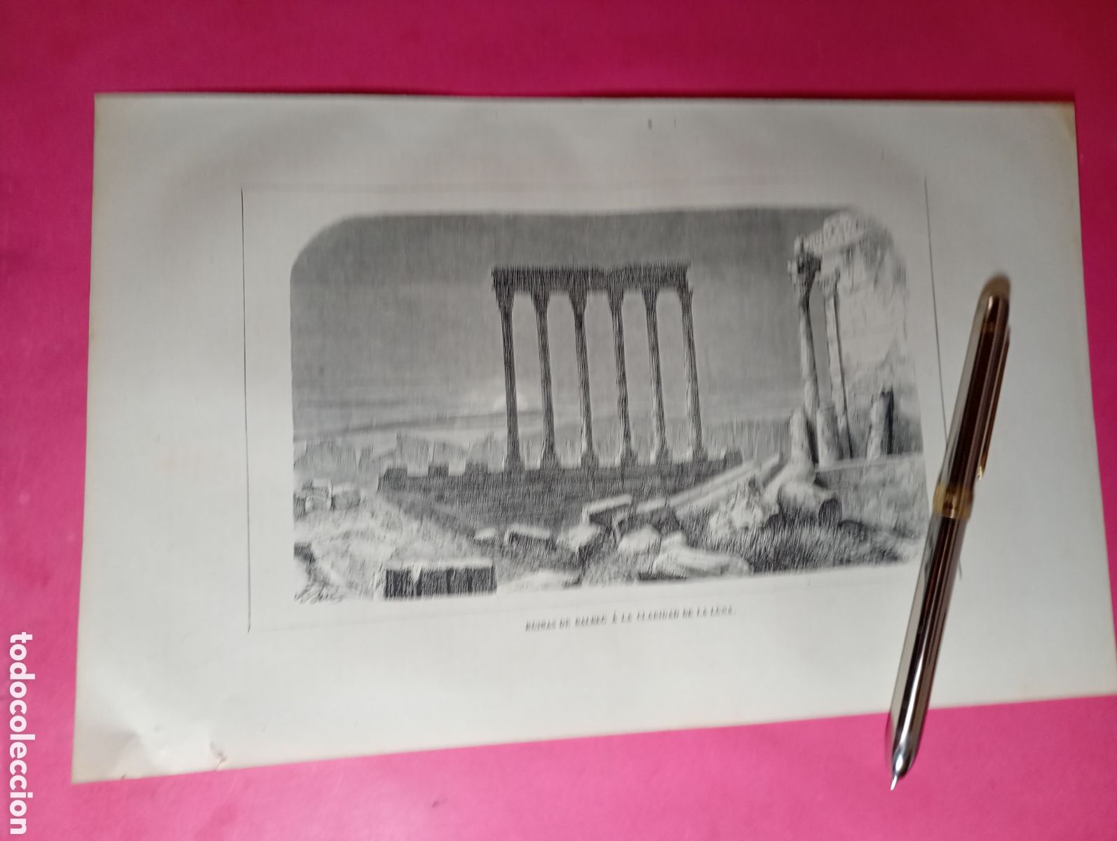 Partituras musicales: LIBANO BAALBEK . RUINAS DE BALBEC A LA CLARIDAD DE KA KUNA B/N LAMINA FIN XIX INICIO XX
