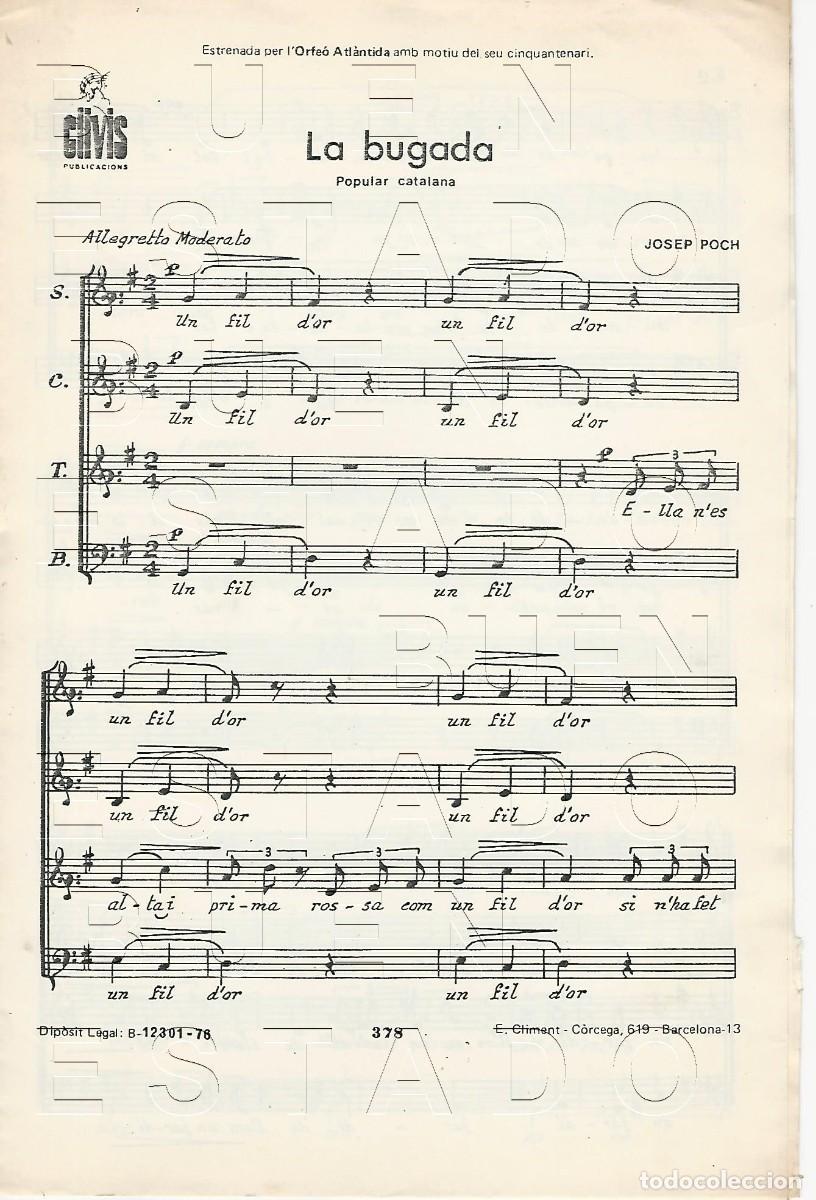 Partituras musicales: JOSEPH POCH LA BUGADA 8 PGS PARTITURA ANTIGUA U33