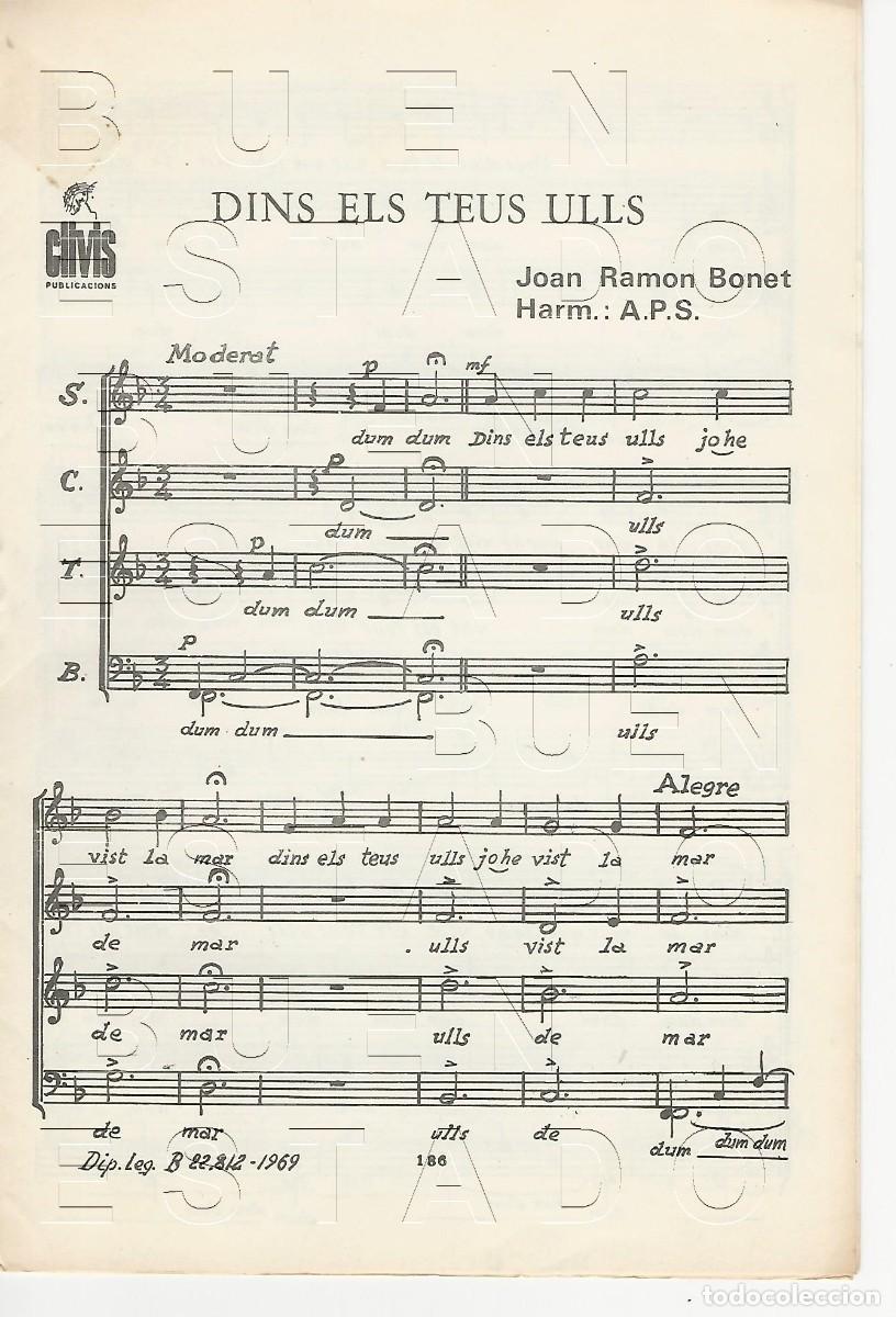 Partituras musicales: JOAN RAMON BONET HARMONICA DINS ELS TEUS ULLS 8 PGS PARTITURA ANTIGUA U33