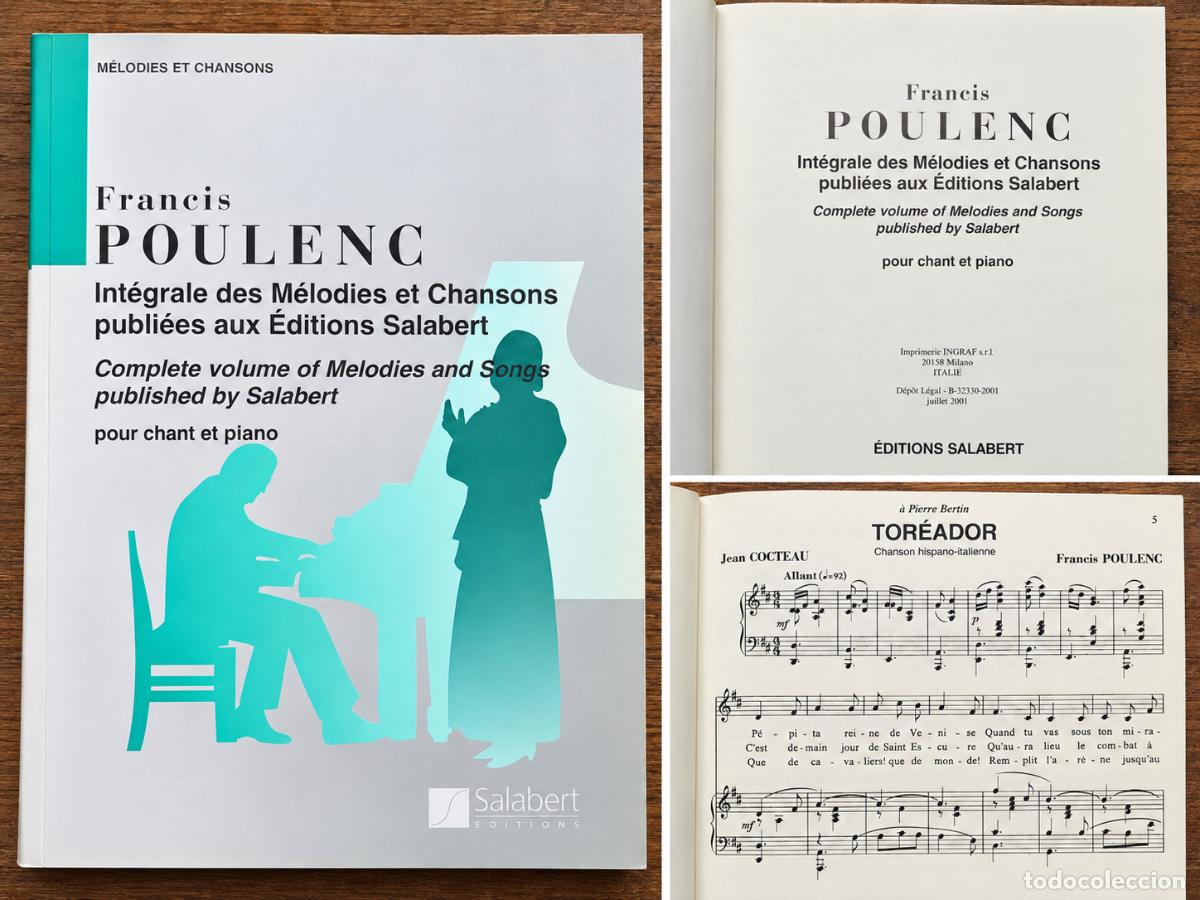 Partituras musicales: Francis Poulenc - Int&eacute;grale des M&eacute;lodies et Chansons