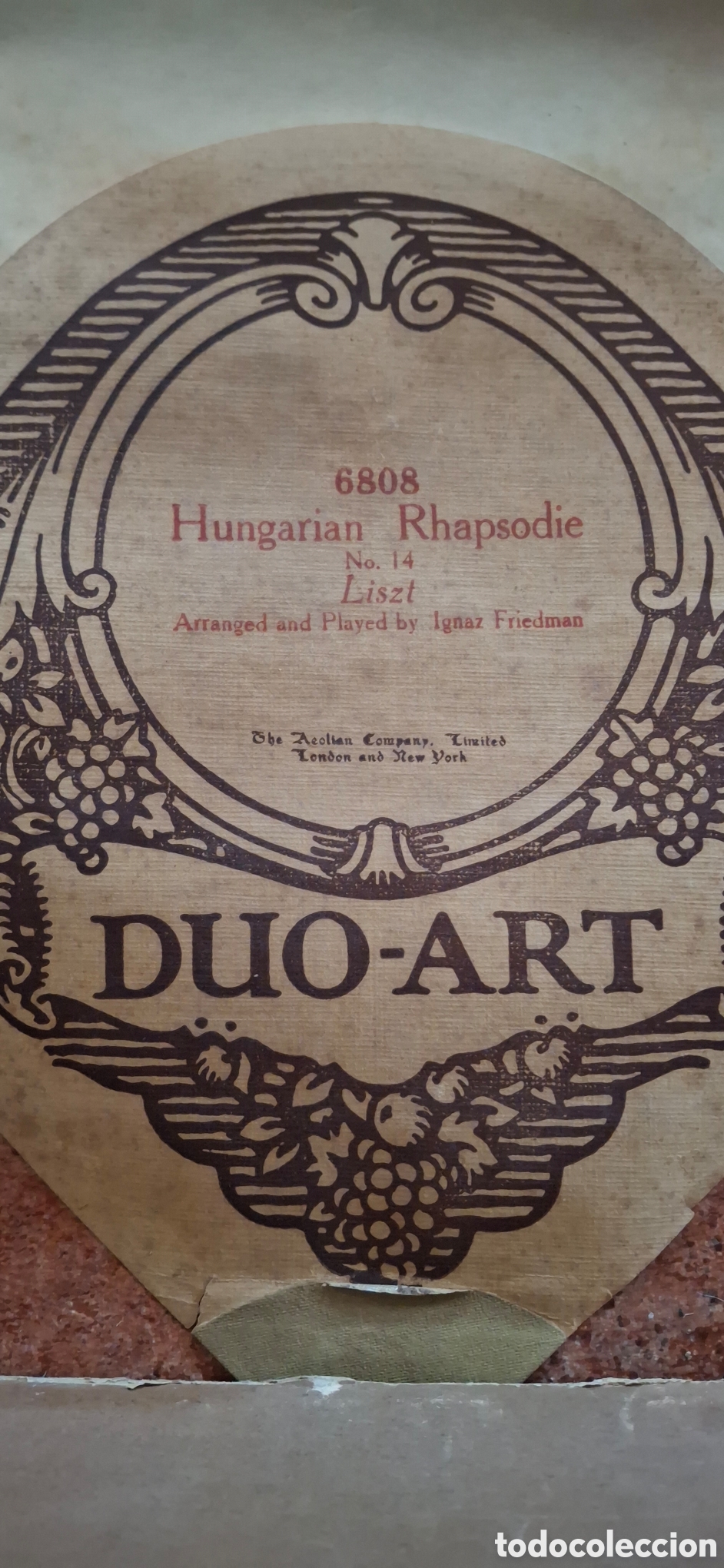 Partituras musicales: Rollo Pianola Duo-Art Aeolian 6808 - Hungarian Rhapsodie No. 14 (Liszt) - Ignaz Friedman