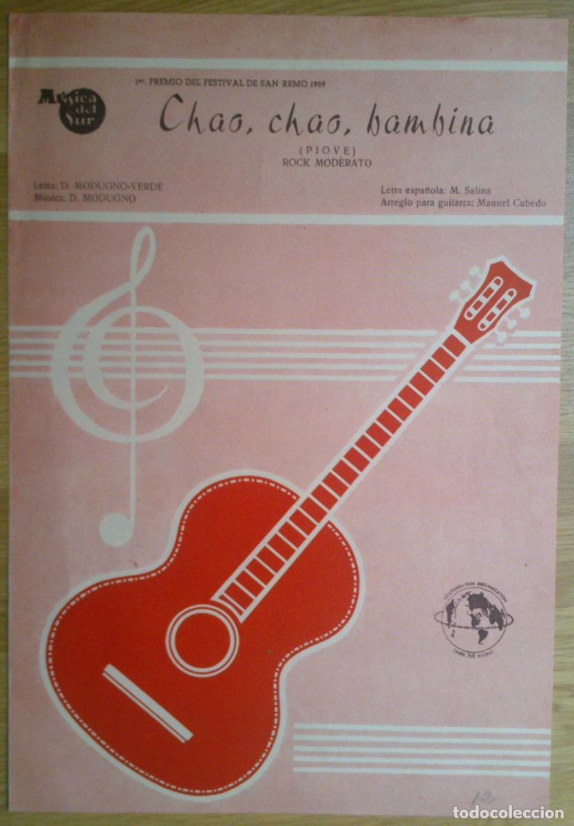Partituras musicais: PARTITURA 'CHAO, CHAO, BAMBINA' - DOMENICO MODUGNO