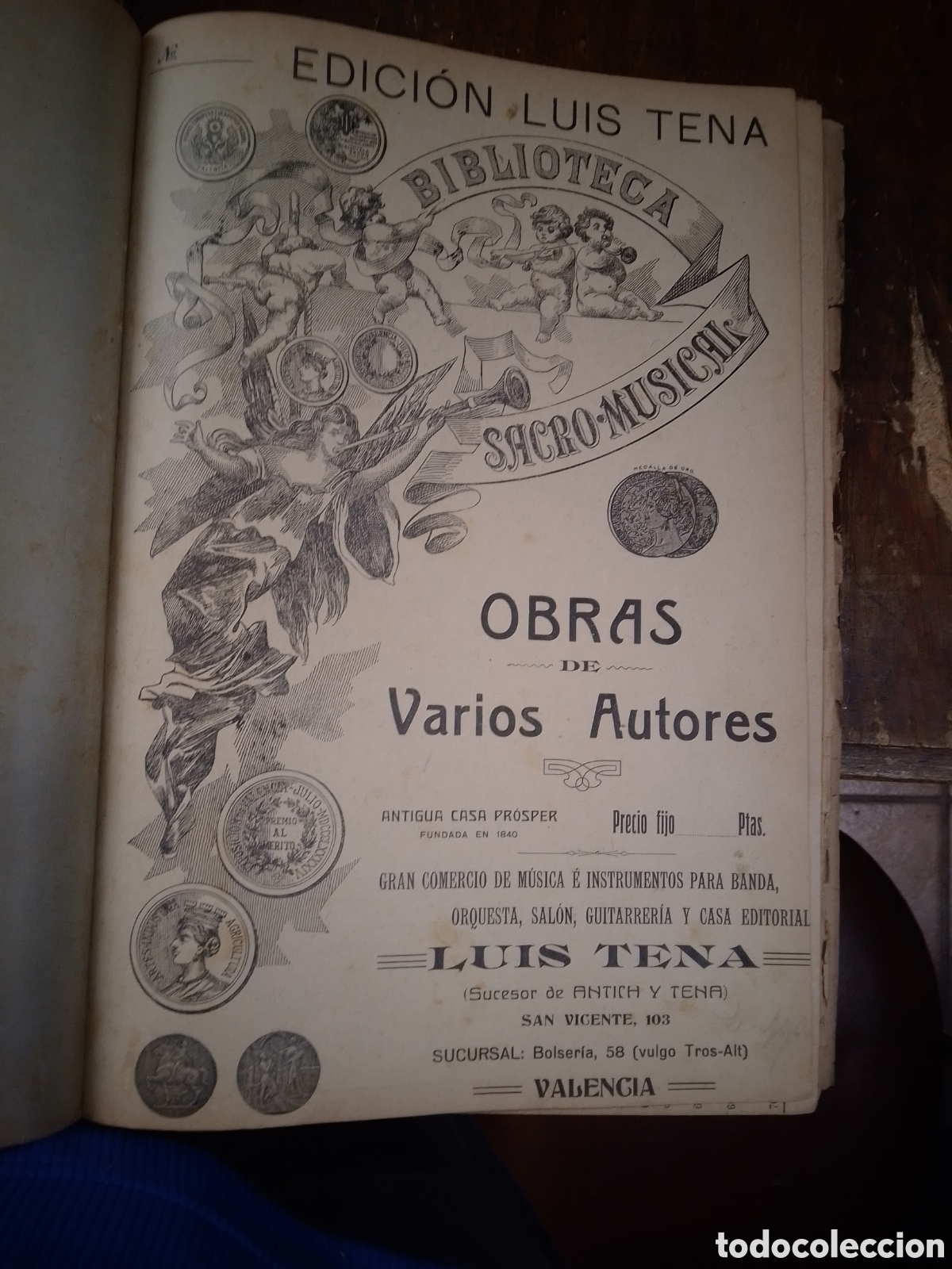 Partitions Musicales: BIBLIOTECA SACRO MUSICAL. 52 OBRAS. VVAA. LUIS TENA. 1903