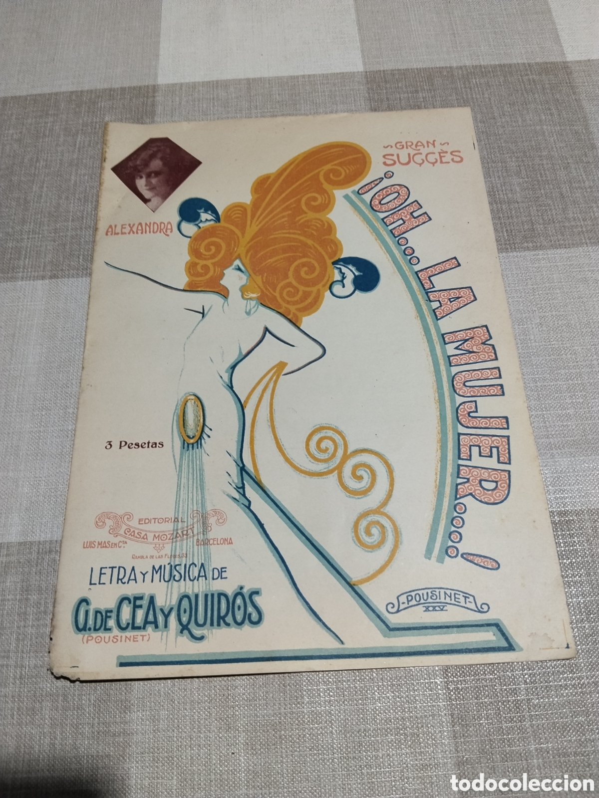 Partituras musicais: Partitura musical antigua letra y m&uacute;sica de G.de Cea y Quiros,pousinet
