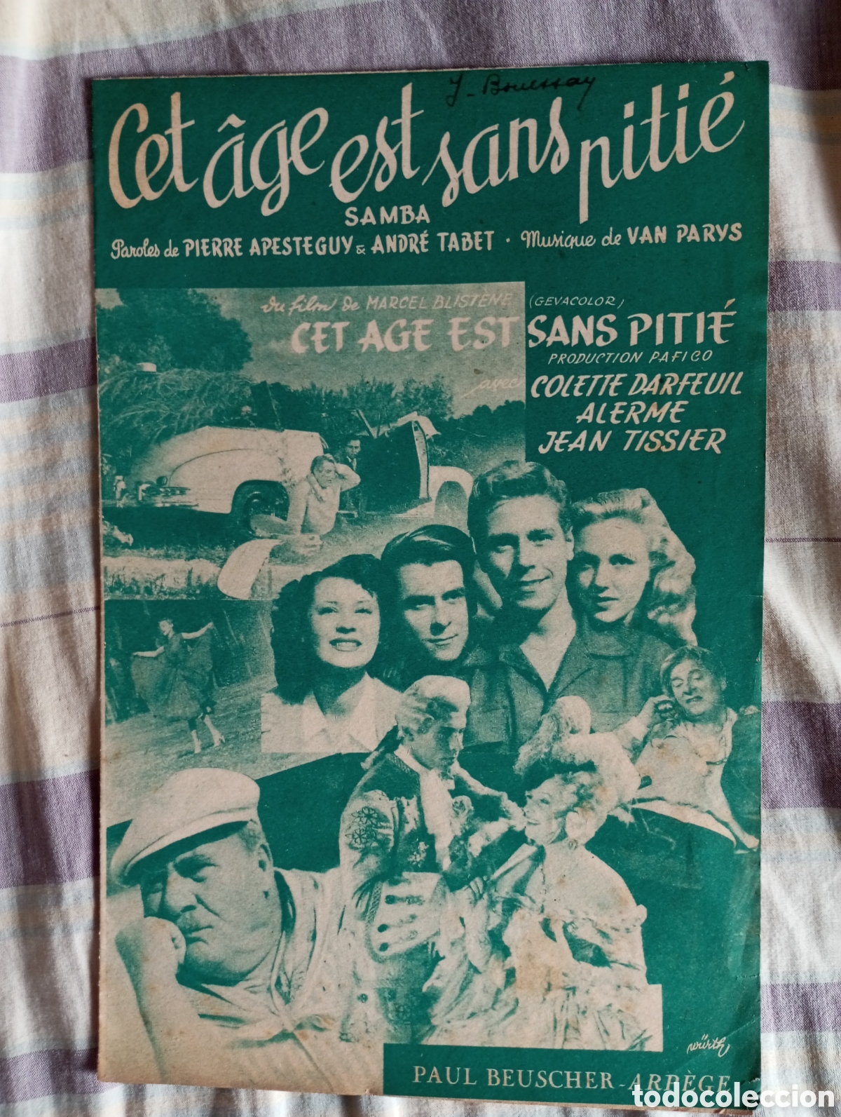 Partituras musicales: Programa de la canci&oacute;n cet &acirc;genest sans pitie a&ntilde;o 1952
