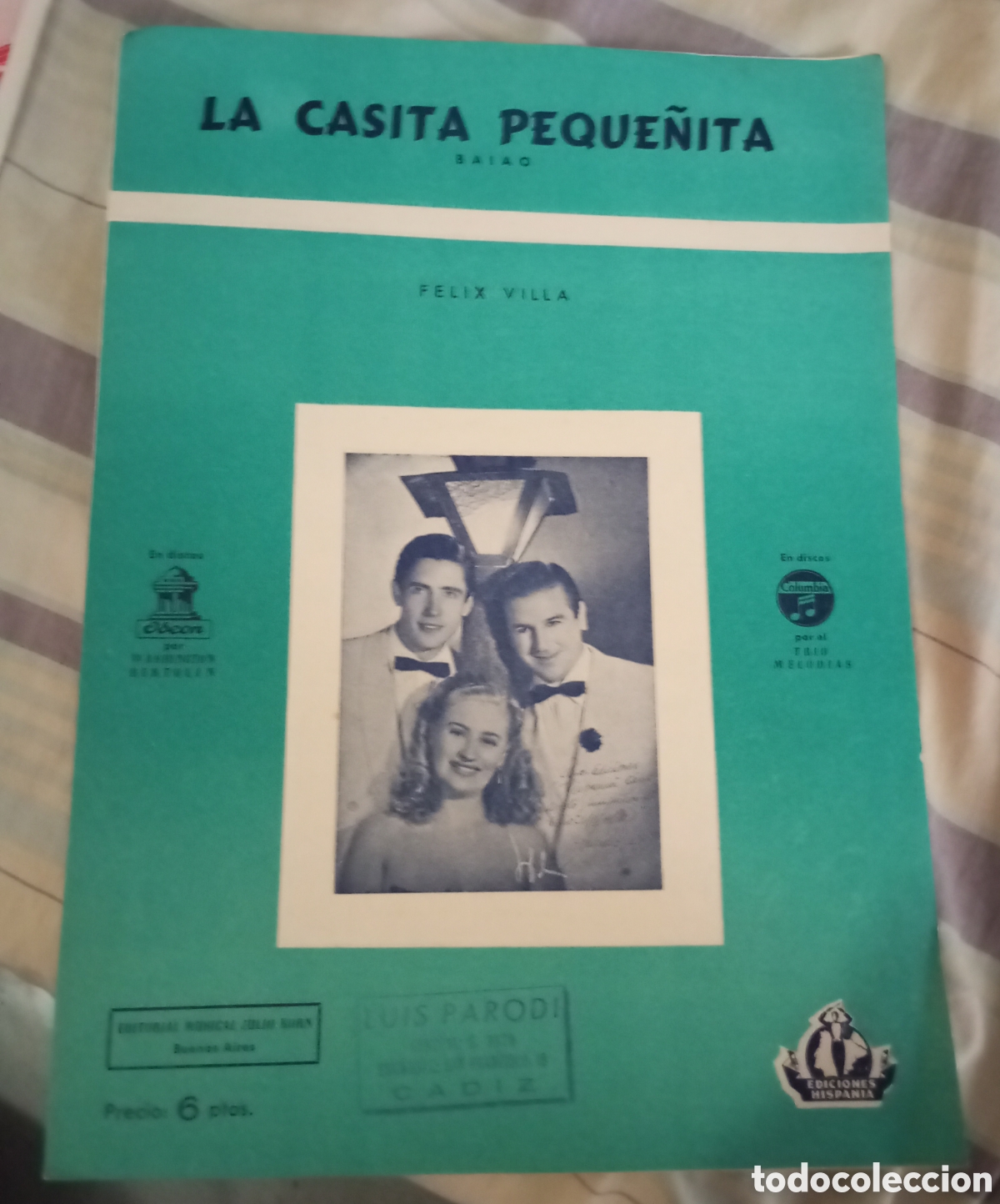 Partiture musicali: Partitura de la canci&oacute;n la casita peque&ntilde;ita Baiao F&eacute;lix Villa ediciones hispania