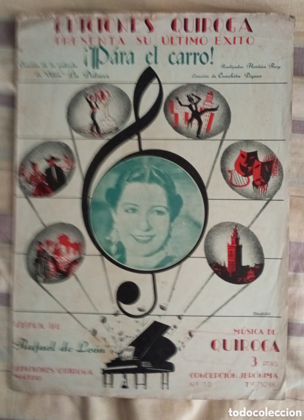 Partituras musicales: Partitura de la canci&oacute;n la parrala de concha Piquer ediciones Quiroga 1941