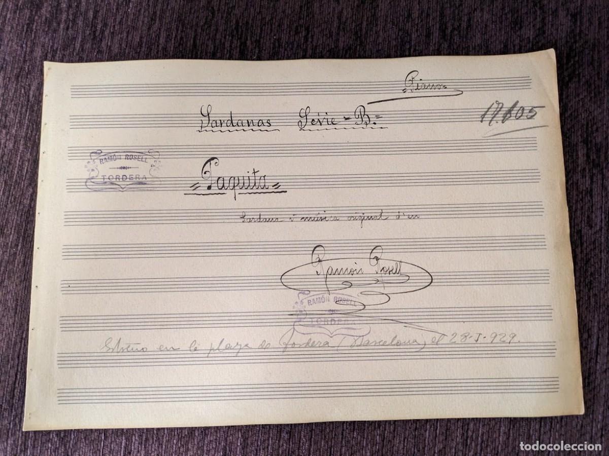 Partituras musicales: Sardana de Ramon Rosell, Paquita, Piano Firmat 1929