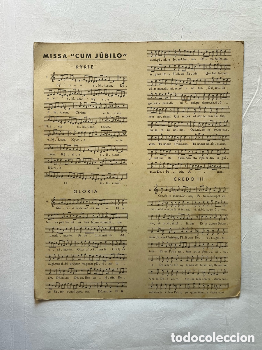 Partituras musicales: BARCELONA.. Parr&ograve;quia de Sant Vicents.. Sarri&agrave;, &rdquo;SCHOLA CANTORUM&rdquo; Any 1958