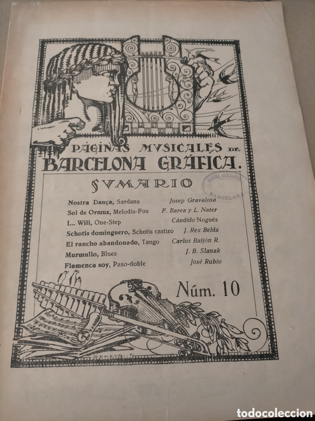 Partituras musicales: P&aacute;gina musicales de Barcelona gr&aacute;fica partituras n&uacute;mero 10