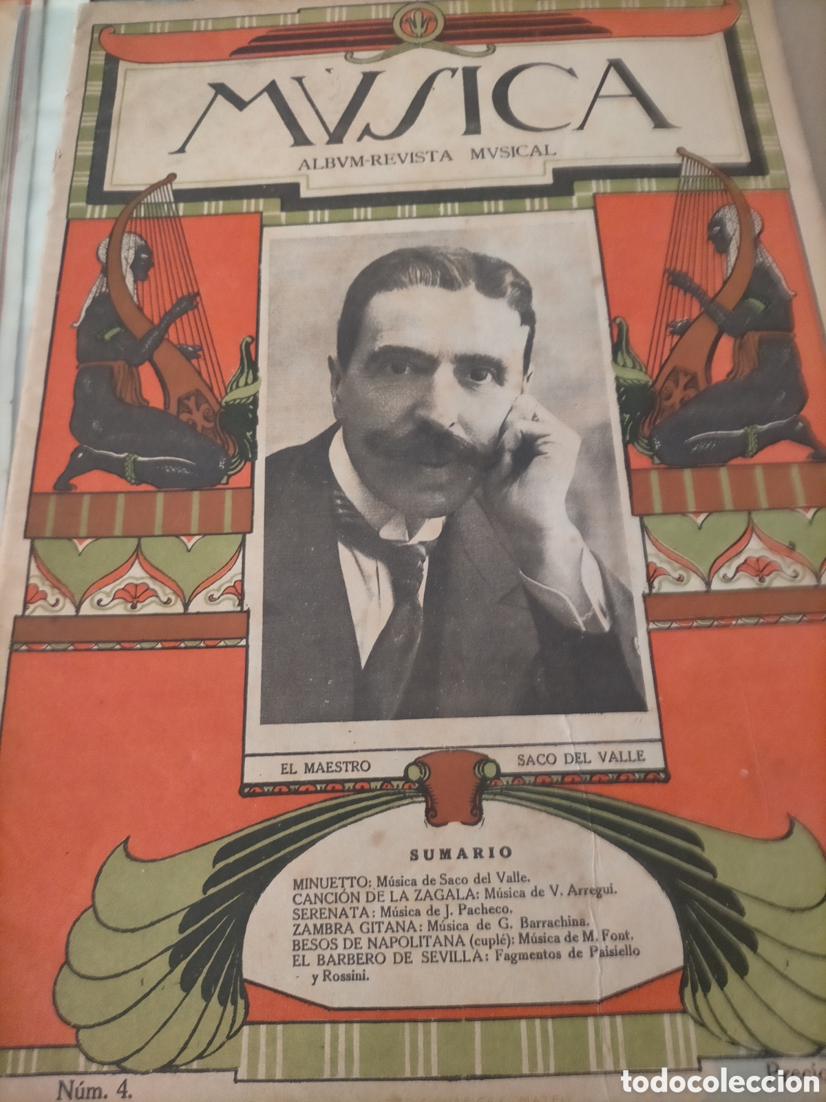 Partituras musicales: M&uacute;sica &aacute;lbum revista musical n&uacute;mero cuatro del interior varias partituras 1917