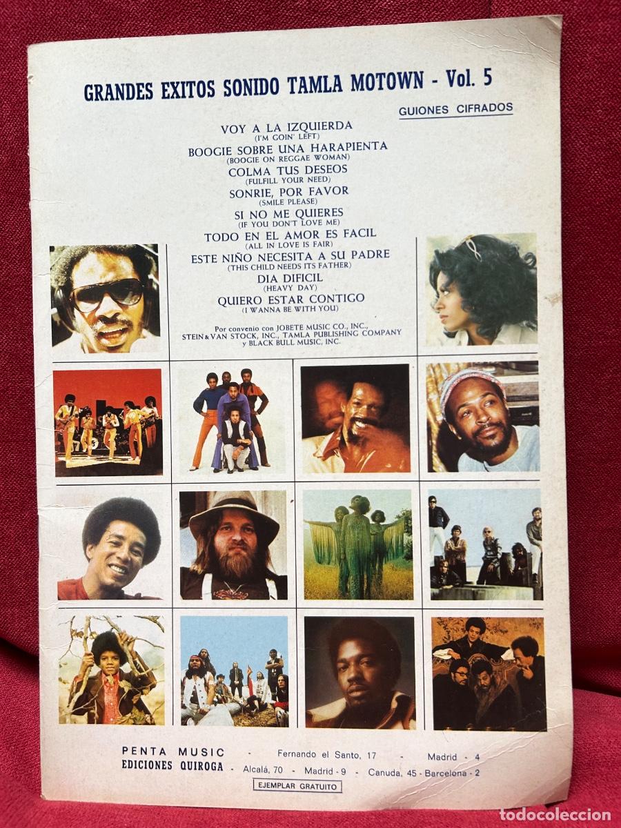 Partituras musicales: Libreto guiones cifrados Grandes exitos tamla motown vol 5 ed quiroga 1975