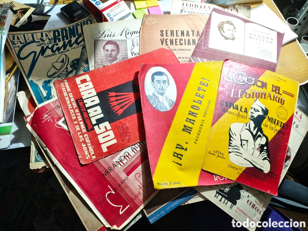 Partituras musicales: ​Gran lote de partituras y particellas antiguas variadas (Cl&aacute;sica, Copla, Tangos, Militaria, etc.) -