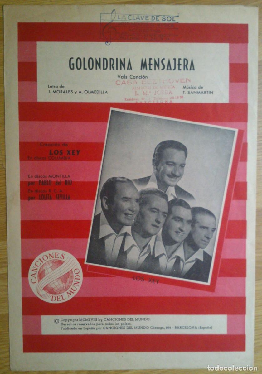 Partituras musicales: PARTITURA 'GOLONDRINA MENSAJERA' - LOS XEY