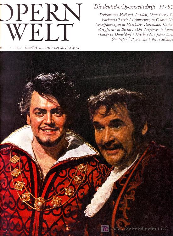Magazines de musique: opern welt. april 1967 (revista de &oacute;pera en alem&aacute;n)