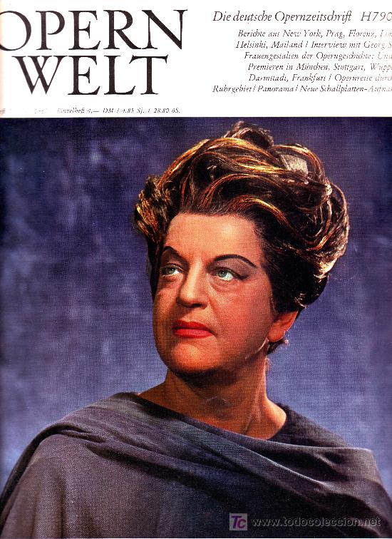 Magazines de musique: opern welt. juli 1967 (revista de &oacute;pera en alem&aacute;n)