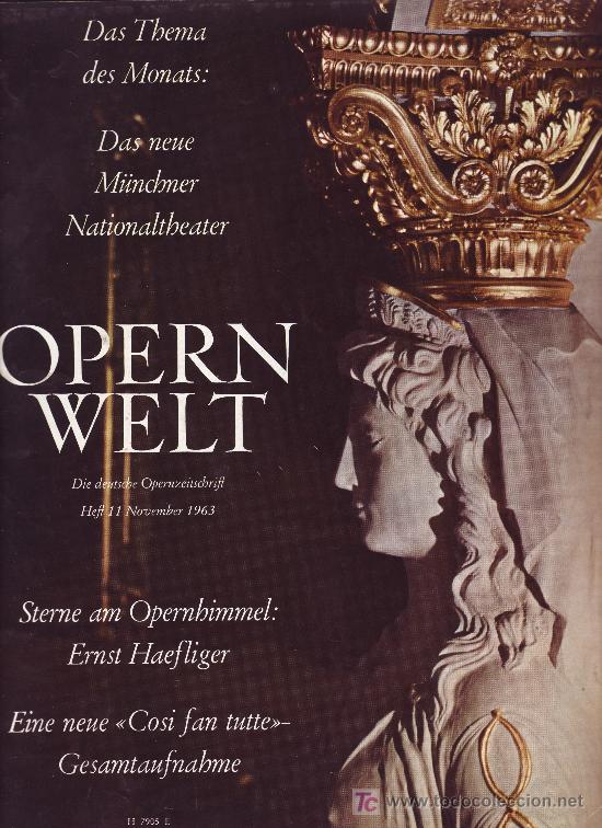 Magazines de musique: opern welt. november 1963 (revista de &oacute;pera en alem&aacute;n)
