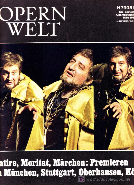Magazines de musique: opern welt. m&auml;rz 1968 (revista de &oacute;pera en alem&aacute;n)