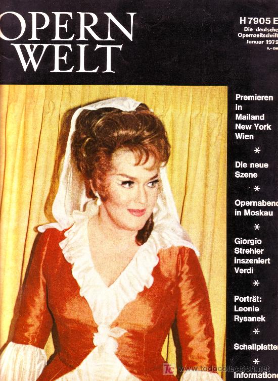 Magazines de musique: opern welt. januar 1972 (revista de &oacute;pera en alem&aacute;n)