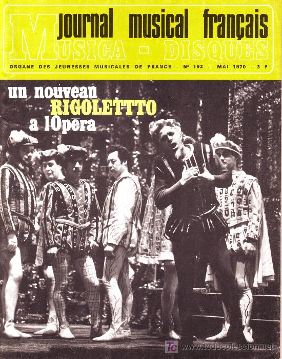 Magazines de musique: journal musical fran&ccedil;ais.musica-disques n&ordm; 192 mai 1970