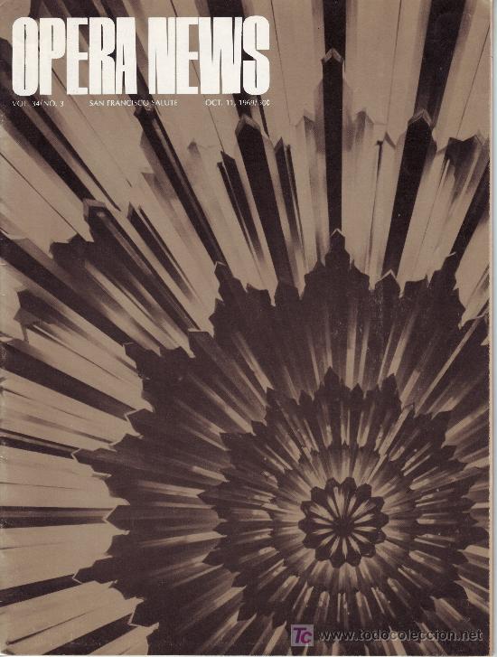 Magazines de musique: opera news. volume 34. number 3. october 1969