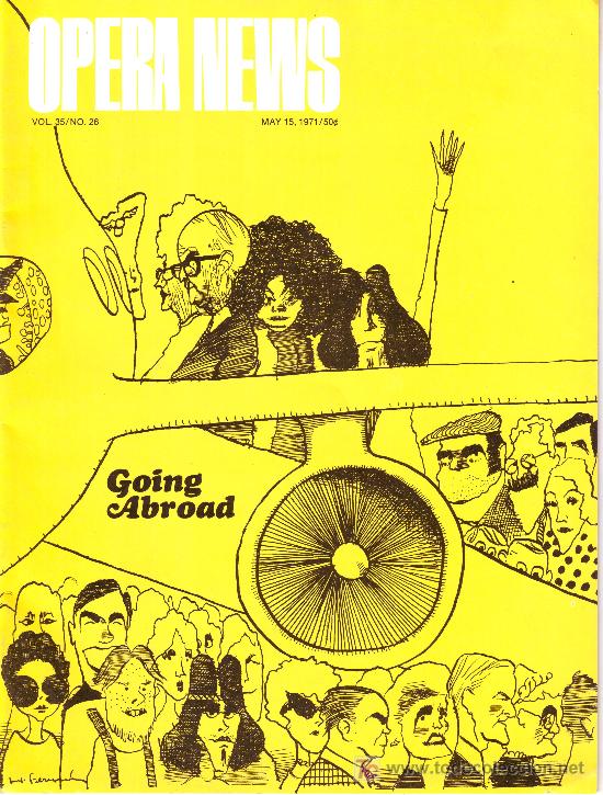 Magazines de musique: opera news. volume 35. number 26. mai 1971