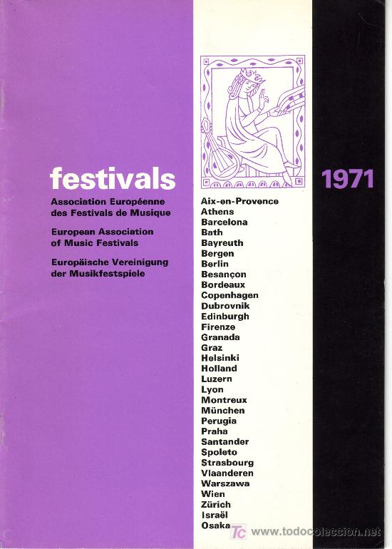 Magazines de musique: festivals 1971.association europ&eacute;enne des festivals de musique