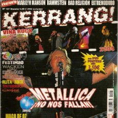 Revistas de música: REVISTA 'KERRANG', Nº 127. JUNIO 2004. METALLICA EN PORTADA.. Lote 18116207