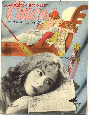 Revistas de m&uacute;sica: ANTIGUA REVISTA / CHICAS / A&Ntilde;O 1951 / INTERIOR HOY OS HABLA LOLA FLORES -CON FOTO