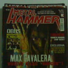 Revistas de música: METAL HAMMER 155 OBUS MAX CAVALERA SLAYER ALICE COOPER MEGADETH MOTLEY CRUE JOHN NORUM AMEN . Lote 23603600