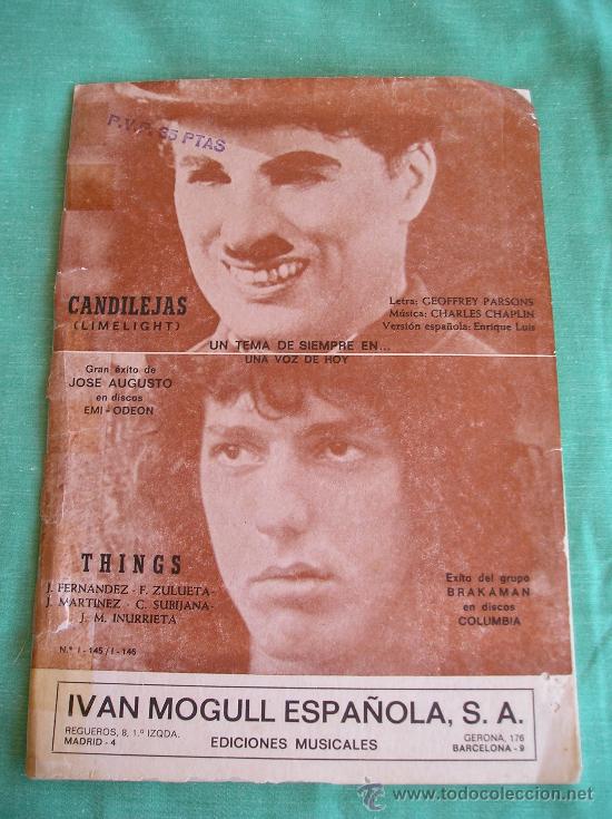 Music magazines: **REVISTA DE MUSICA CON PARTITURAS DE,--CANDILEJAS Y  THINGS---(A&Ntilde;OS 70) 35 PESETAS.