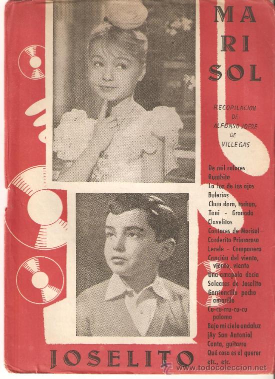 Revistas de m&uacute;sica: CANCIONERO MARISOL Y JOSELITO OTROS GRANDES EXITOS 1962 - RARO