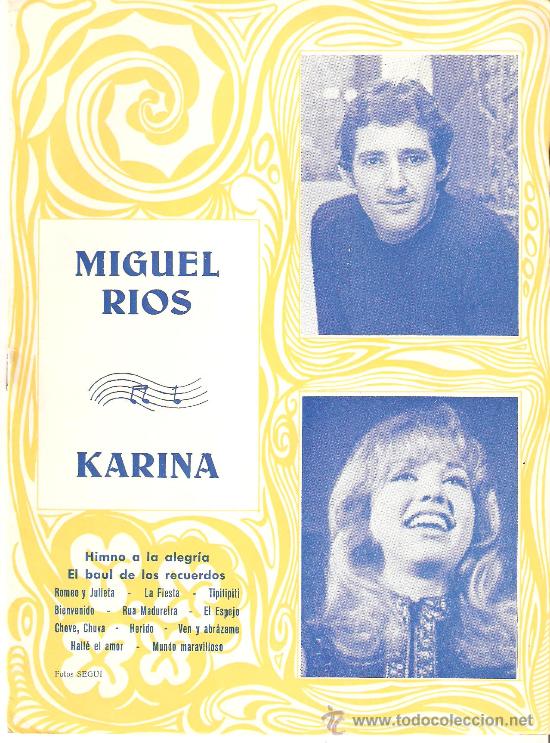 Revistas de m&uacute;sica: REVISTA CANCIONERO MIGUEL RIOS  - KARINA
