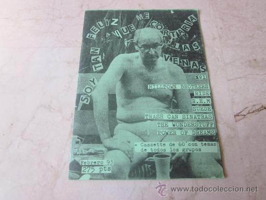 Magazines de musique: FANZINE SOY TAN FELIZ QUE ME CORTARIA LAS VENAS N&ordm; 1 - CON MILLTOWN BROTHERS, RIDE, SUEDE, ETC