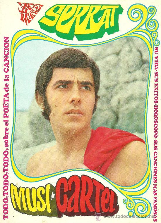 Revistas de m&uacute;sica: SERRAT POSTER MUSI-CARTEL de 66 x 47 cm. A&ntilde;o 1968 / DOBLADO Y DESPLEGABLE EN FORMATO LIBRITO REVISTA