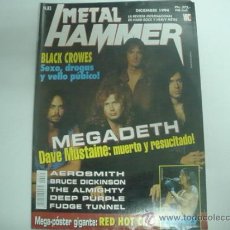 Revistas de música: METAL HAMMER Nº 85 12/1994 BLACK CROWES MEGADETH POSTER RHCP